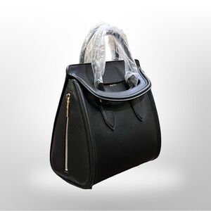 ALEXANDER MCQUEEN Heroine Handbag NEVER USED Black Saffiano leather AUTHENTIC